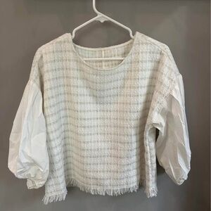 Boxy Blouse With Puff Sleeves